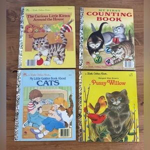 Vintage Little Golden Book Bundle (4) Kittens Cats 80’s